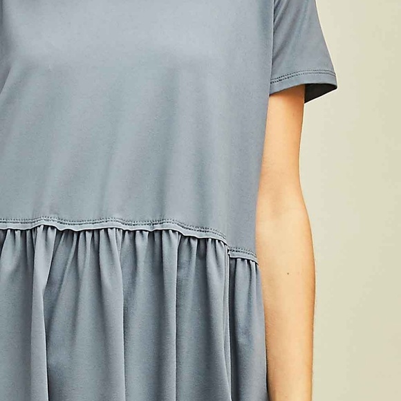 Charcoal Peplum Basic Top - Picture 4 of 4